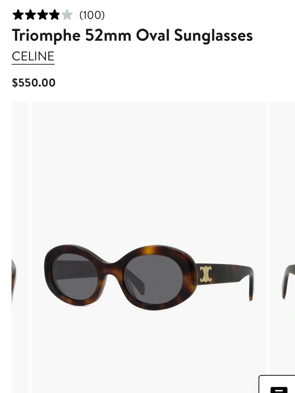 Celine Tortoiseshell Oval Sunglasses with Brown Accessories